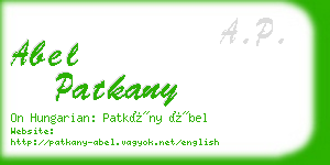 abel patkany business card